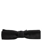Dolce & Gabbana Men Black 100% SIlk Adjustable Neck Papillon Bow Tie