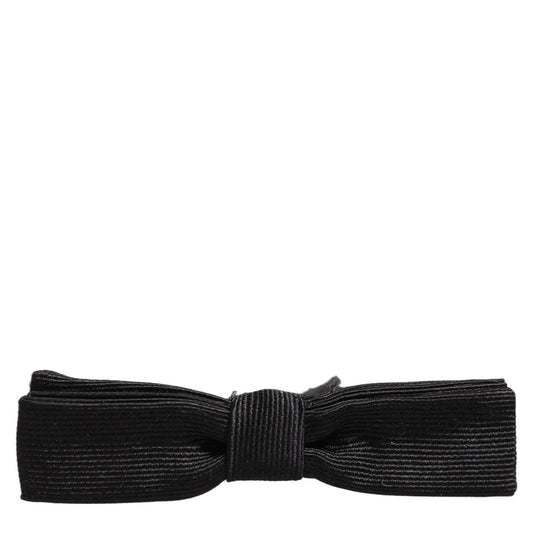 Dolce & Gabbana Men Black 100% SIlk Adjustable Neck Papillon Bow Tie