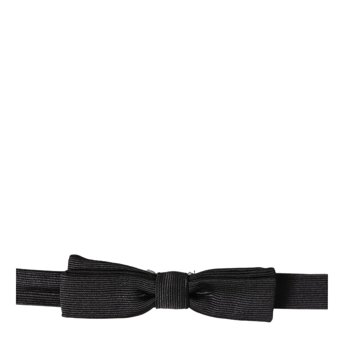 Dolce & Gabbana Men Black 100% SIlk Adjustable Neck Papillon Bow Tie