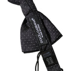 Dolce & Gabbana Black White Polka Dot Adjustable Neck Papillon Bow Tie