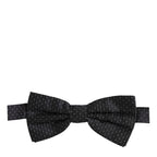 Dolce & Gabbana Black White Polka Dot Adjustable Neck Papillon Bow Tie