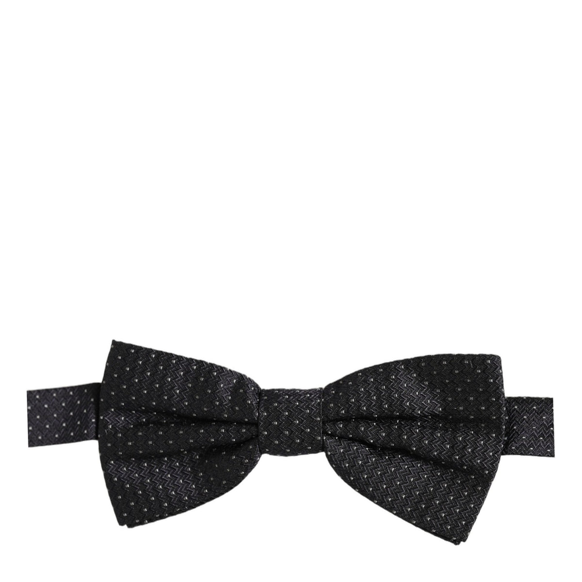 Dolce & Gabbana Black White Polka Dot Adjustable Neck Papillon Bow Tie