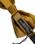 Dolce & Gabbana Men Mustard 100% Silk Adjustable Neck Papillon Bow Tie