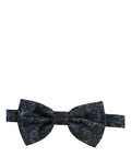 Dolce & Gabbana men's black and blue paisley adjustable neck bow tie with papillon style, featuring intricate paisley pattern.