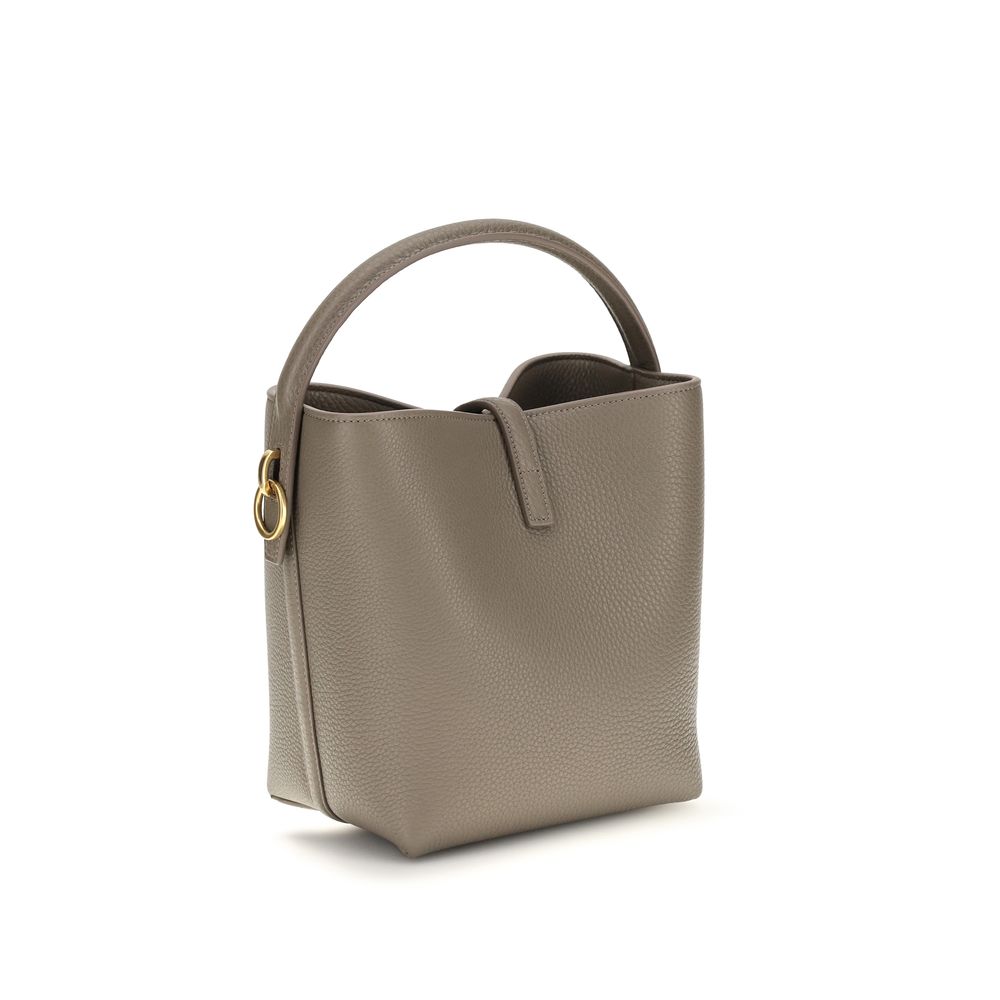 Saint Laurent Beige Calf Leather Bos Taurus Backet Bag Saint Laurent