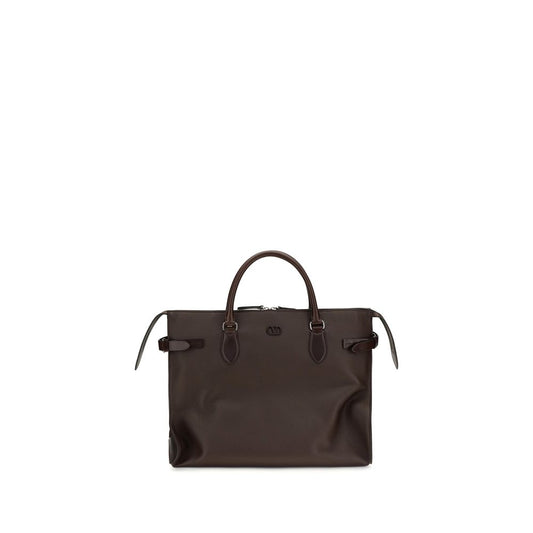 Valentino Garavani Brown Calf Leather Bos Taurus Handbag