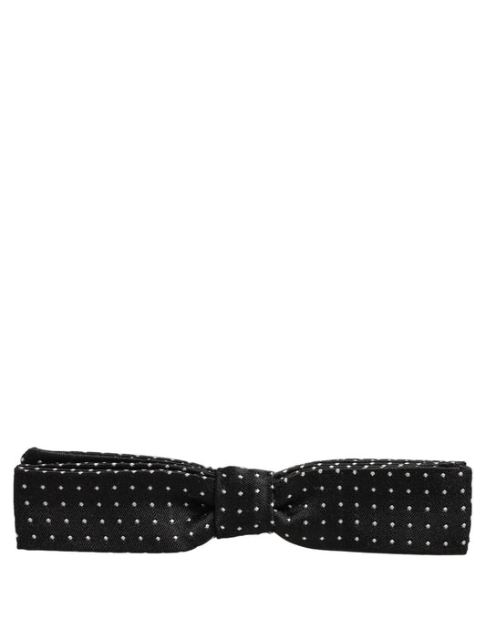 Dolce & Gabbana Black White Polka Dot Adjustable Neck Papillon Bow Tie Dolce & Gabbana