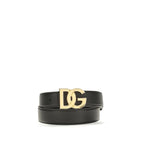 Dolce & Gabbana Black Calf Leather Bos Taurus Regular Belt Dolce & Gabbana