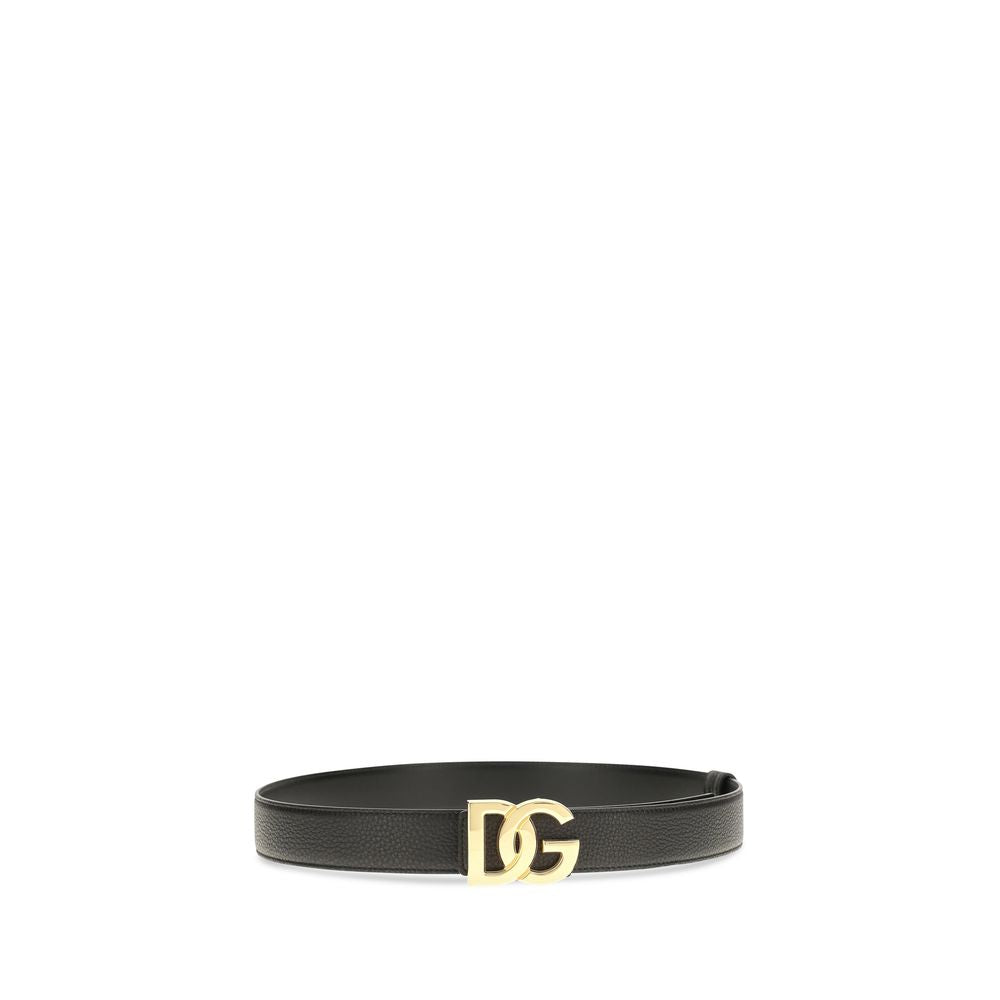 Dolce & Gabbana Black Calf Leather Bos Taurus Regular Belt Dolce & Gabbana