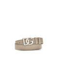 Dolce & Gabbana Beige Calf Leather Bos Taurus Regular Belt Dolce & Gabbana