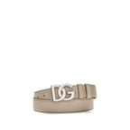 Dolce & Gabbana Beige Calf Leather Bos Taurus Regular Belt Dolce & Gabbana