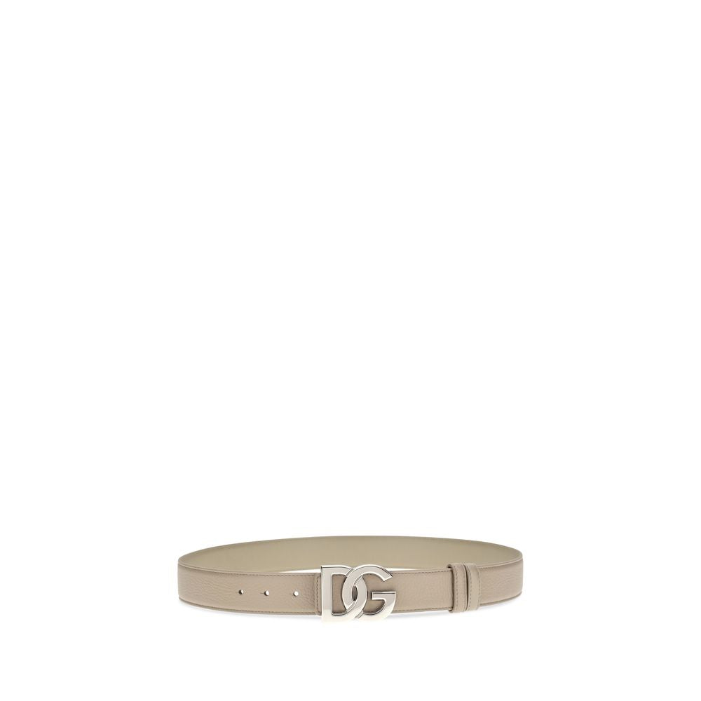 Dolce & Gabbana Beige Calf Leather Bos Taurus Regular Belt Dolce & Gabbana