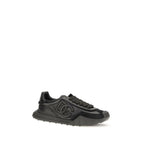 Dolce & Gabbana Black Calf Leather Bos Taurus Athletic Sneakers Dolce & Gabbana