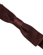 Dolce & Gabbana Men Brown 100% Silk Adjustable Neck Papillon Bow Tie