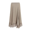 P.A.R.O.S.H. Beige Acetate Midi Skirt P.A.R.O.S.H.
