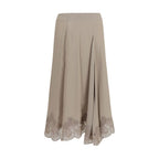 P.A.R.O.S.H. Beige Acetate Midi Skirt P.A.R.O.S.H.