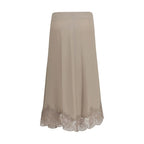 P.A.R.O.S.H. Beige Acetate Midi Skirt P.A.R.O.S.H.