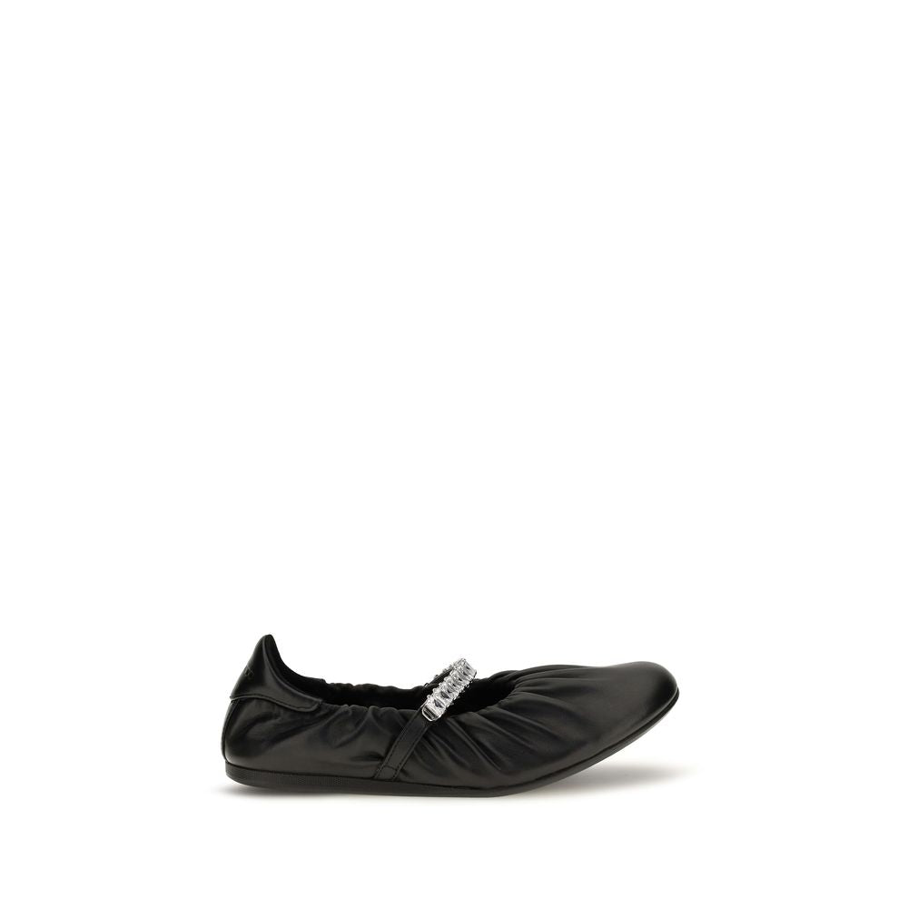 Jimmy Choo Black Calf Leather Bos Taurus Ballet Flats Jimmy Choo