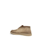 Santoni Beige Suede Leather Slip-On Loafers