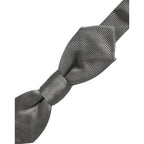Dolce & Gabbana Men Gray 100% Silk Adjustable Neck Papillon Bow Tie