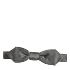 Dolce & Gabbana Men Gray 100% Silk Adjustable Neck Papillon Bow Tie