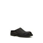 MM6 Black Calf Leather Bos Taurus Mules