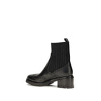 Santoni Black Calf Leather Bos Taurus Ankle Boots