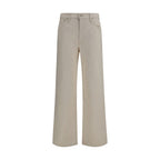 Mother Denim White Cotton Relaxed Fit Jeans