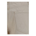 Mother Denim White Cotton Relaxed Fit Jeans