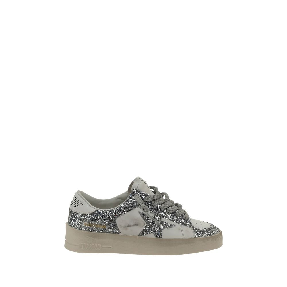 Golden Goose Gray Calf Leather Bos Taurus Low Top Sneakers Golden Goose