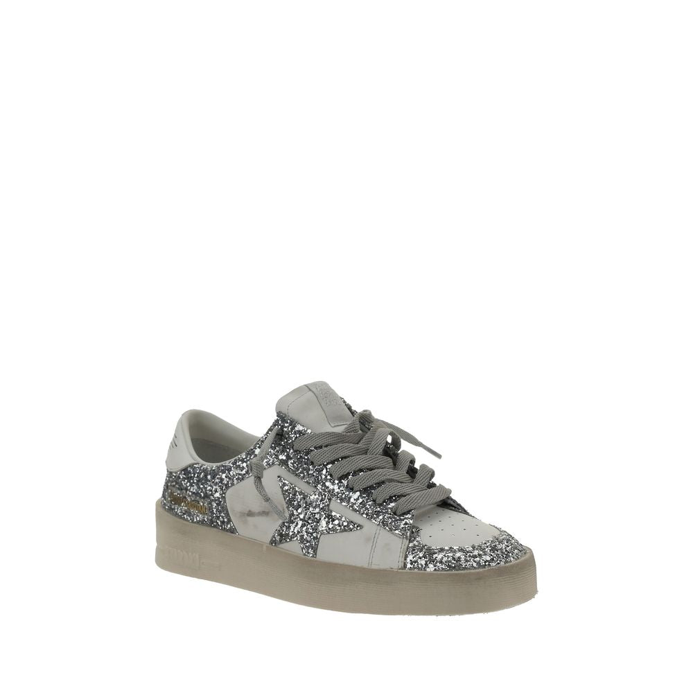 Golden Goose Gray Calf Leather Bos Taurus Low Top Sneakers Golden Goose