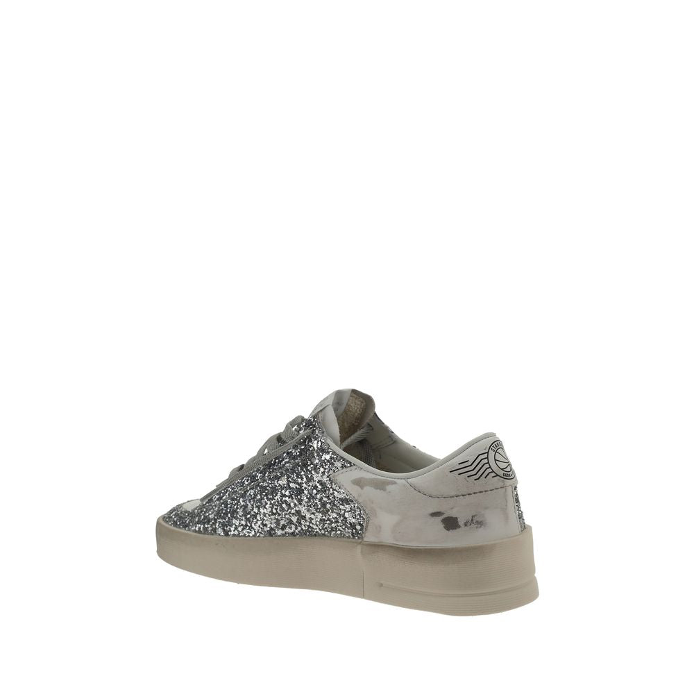 Golden Goose Gray Calf Leather Bos Taurus Low Top Sneakers Golden Goose