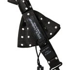Dolce & Gabbana Black White Polka Dot Adjustable Neck Papillon Bow Tie