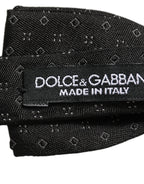 Dolce & Gabbana Black Diamond Pattern Adjustable Neck Papillon Bow Tie