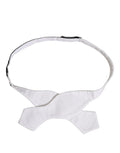 Dolce & Gabbana men's white silk adjustable bow tie with papillon style for formal wear and elegant occasions.