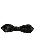 Dolce & Gabbana Black White Polka Dot Adjustable Neck Papillon Bow Tie
