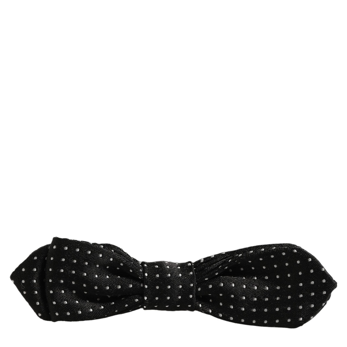 Dolce & Gabbana Black White Polka Dot Adjustable Neck Papillon Bow Tie