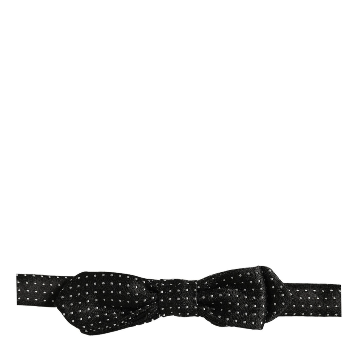 Dolce & Gabbana Black White Polka Dot Adjustable Neck Papillon Bow Tie