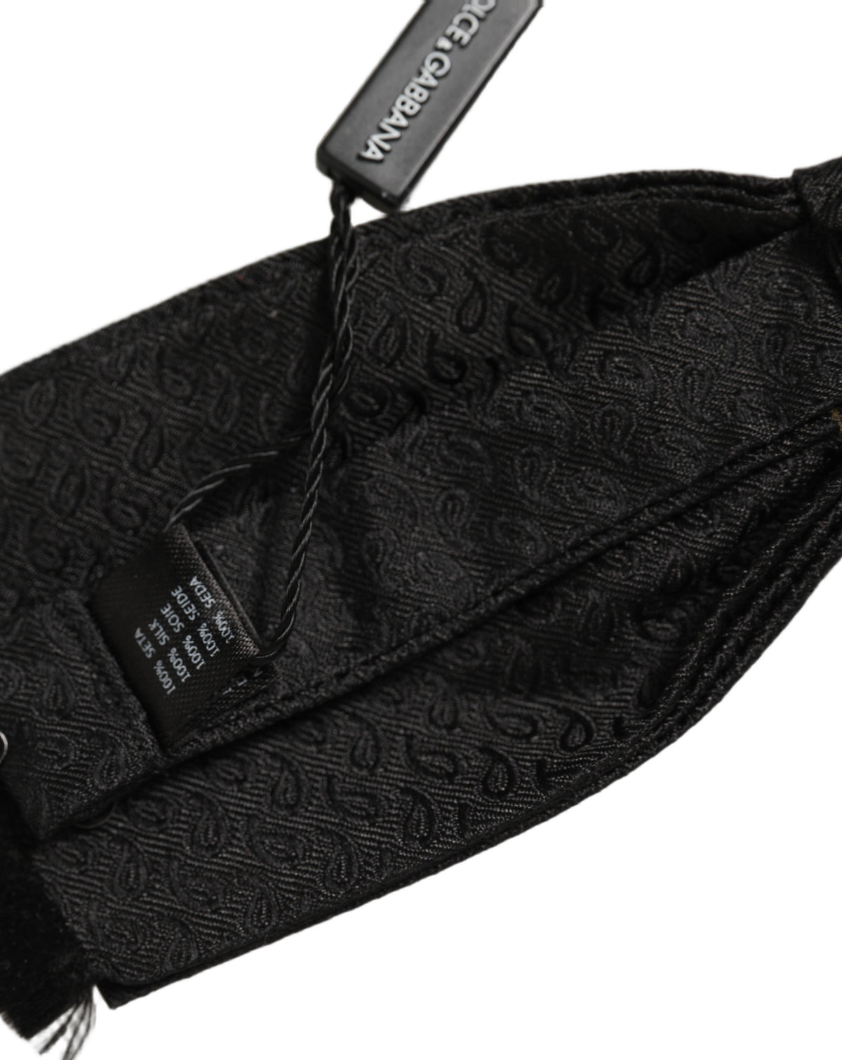 Dolce & Gabbana Men Black 100% SIlk Adjustable Neck Papillon Bow Tie