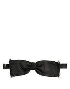 Dolce & Gabbana Men Black 100% SIlk Adjustable Neck Papillon Bow Tie