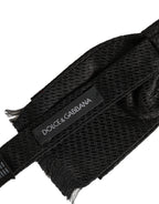 Dolce & Gabbana Men Black 100% SIlk Adjustable Neck Papillon Bow Tie