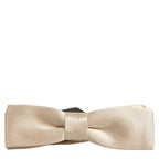 Dolce & Gabbana Men Beige 100% Silk Adjustable Neck Papillon Bow Tie