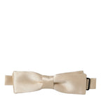Dolce & Gabbana Men Beige 100% Silk Adjustable Neck Papillon Bow Tie