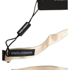 Dolce & Gabbana Men Beige 100% Silk Adjustable Neck Papillon Bow Tie