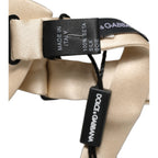 Dolce & Gabbana Men Beige 100% Silk Adjustable Neck Papillon Bow Tie