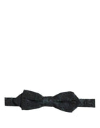 Dolce & Gabbana Men Black Green Paisley Adjustable Neck Papillon Bow Tie