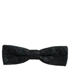 Dolce & Gabbana Men Black Green Paisley Adjustable Neck Papillon Bow Tie