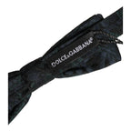 Dolce & Gabbana Men Black Green Paisley Adjustable Neck Papillon Bow Tie