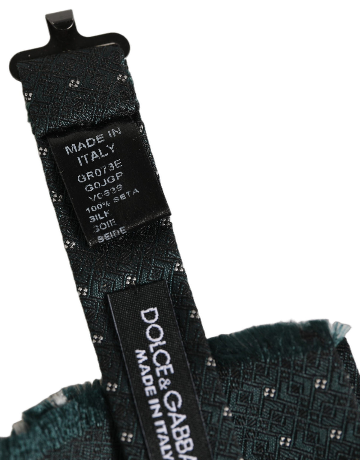 Dolce & Gabbana Men Green Patterned Adjustable Neck Papillon Bow Tie