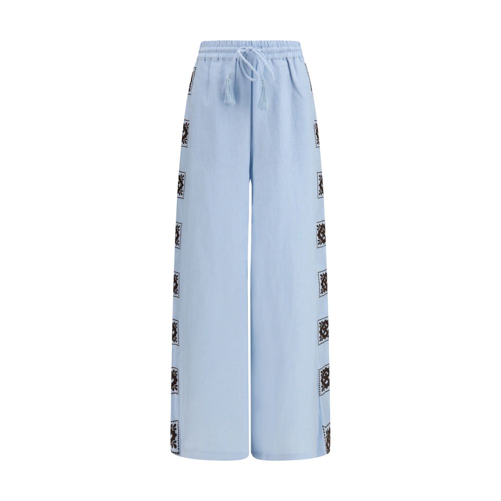 Alemais Blue Linen Casual Pants Alemais